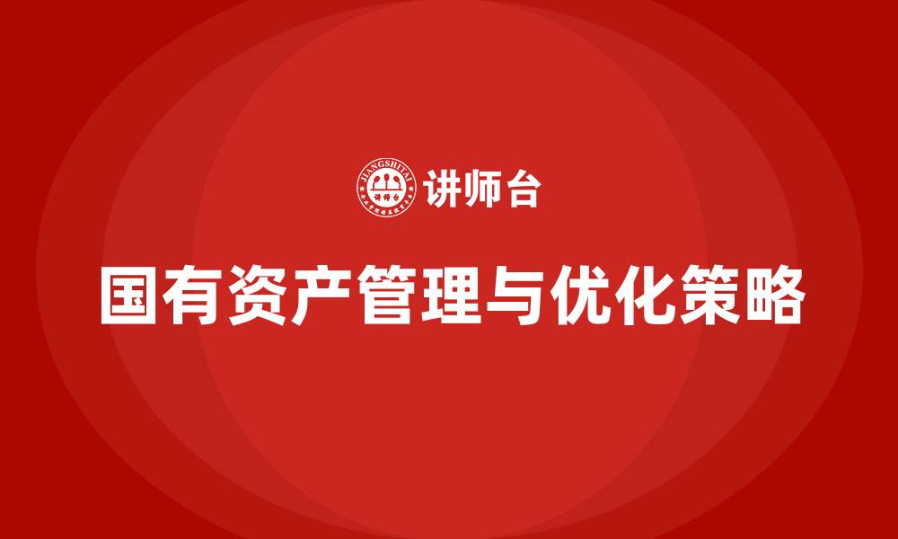 国有资产管理与优化策略