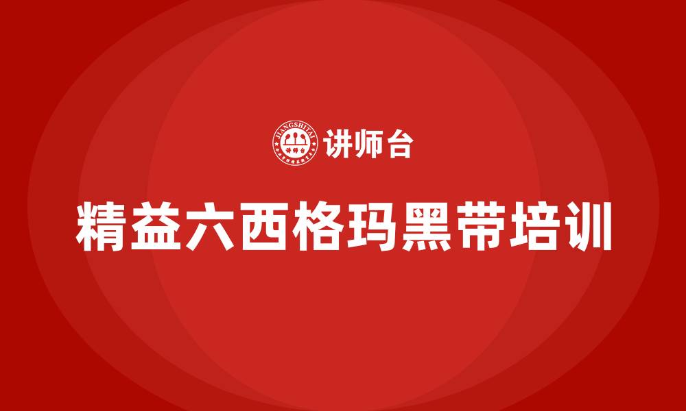 文章精益六西格玛培训黑带的缩略图