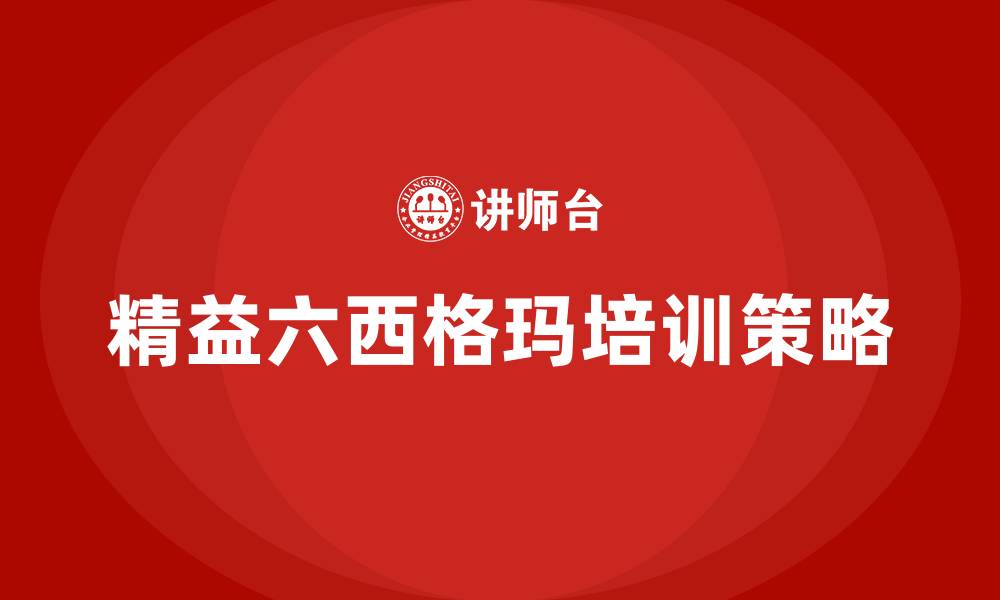 文章精益六西格玛质量管理体系的缩略图