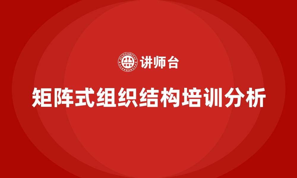 文章矩阵式组织结构的缩略图