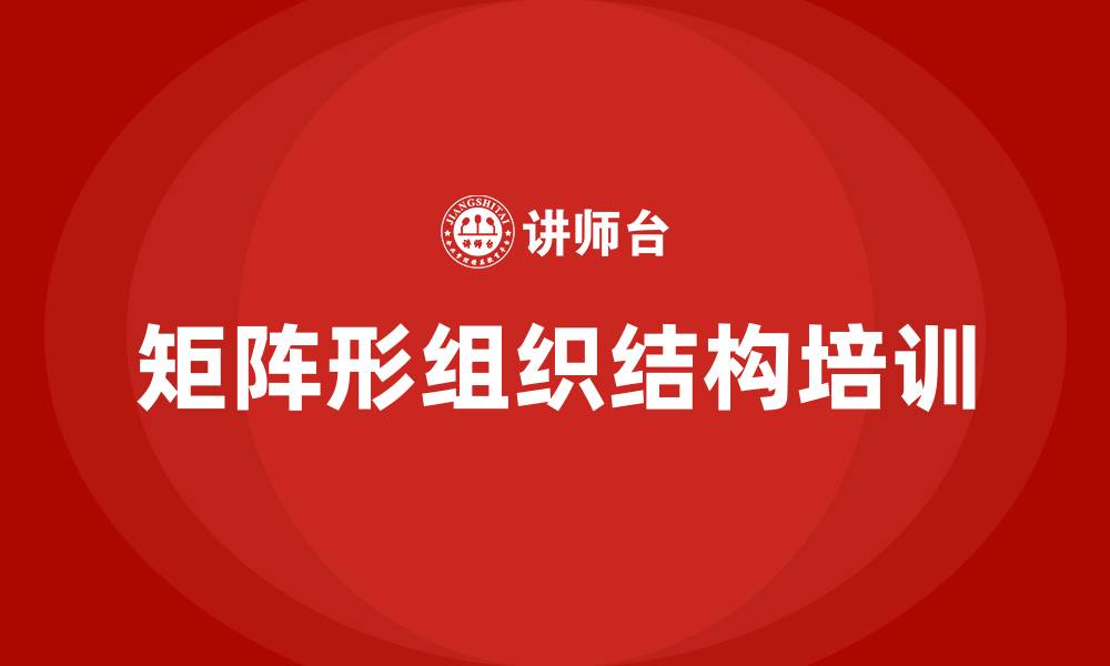 文章矩阵形组织结构的缩略图