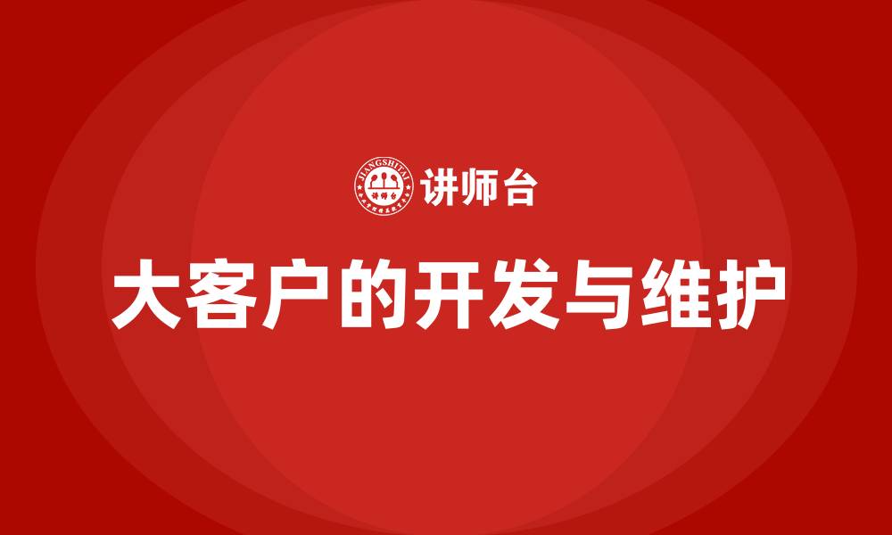 大客户的开发与维护
