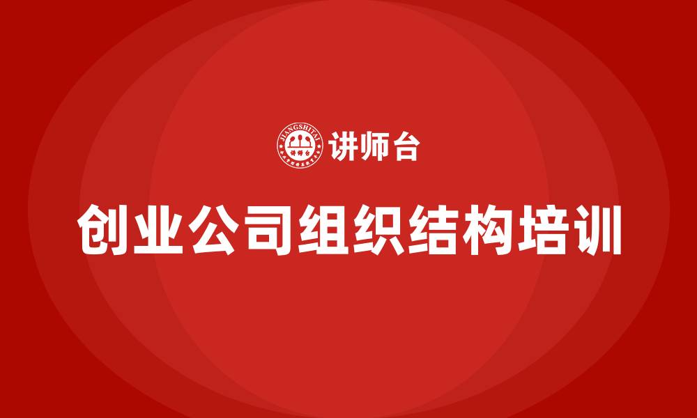 文章创业公司的组织结构的缩略图