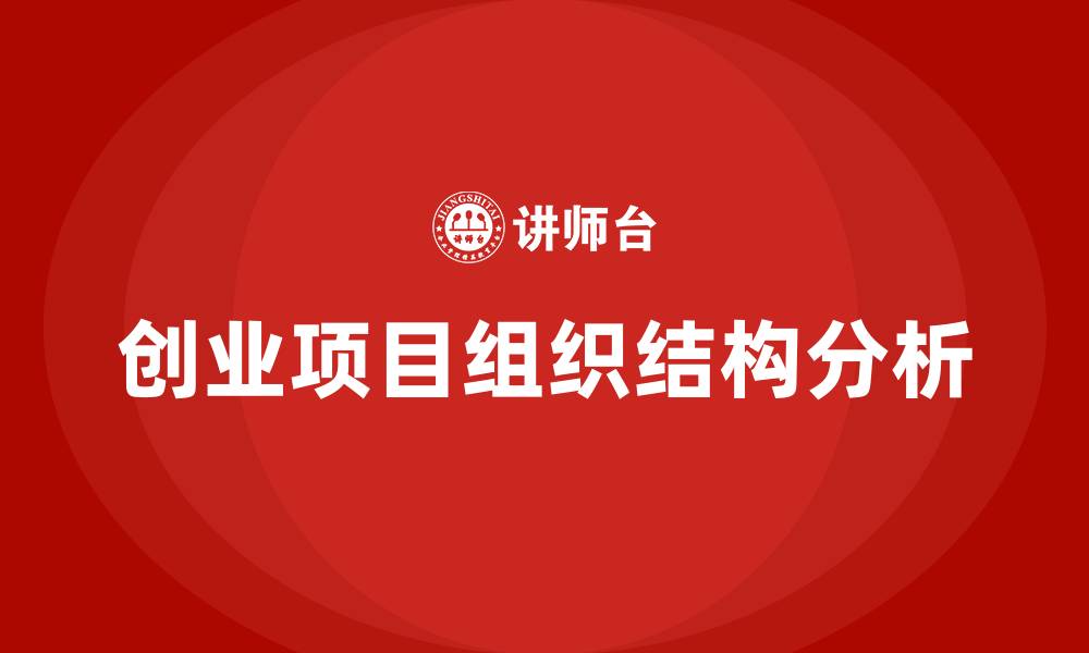 文章创业项目的组织结构的缩略图