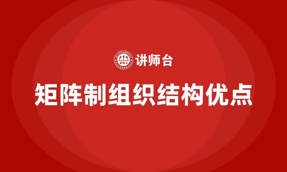 文章矩阵制组织结构的优点主要有的缩略图