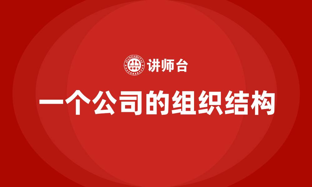 一个公司的组织结构