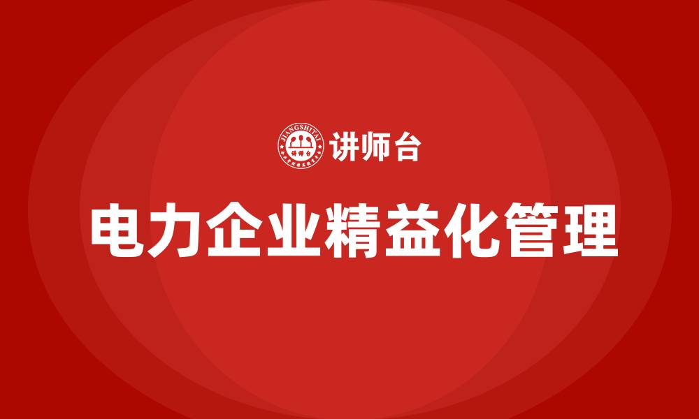 电力企业精益化管理