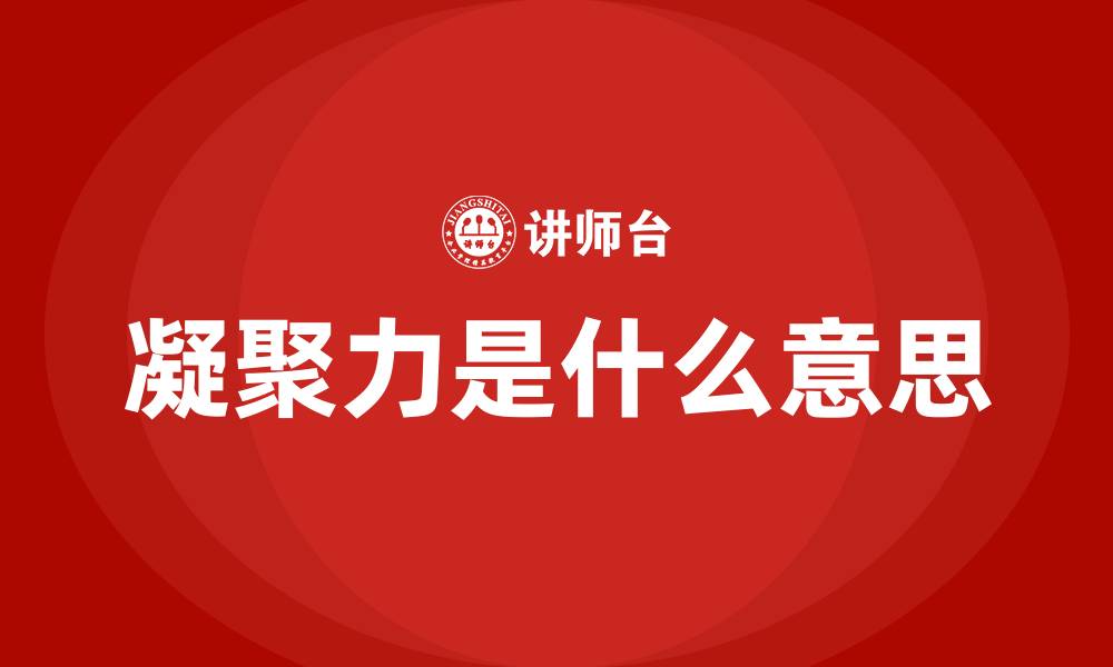 凝聚力是什么意思