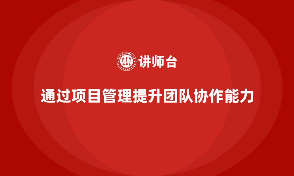 通过项目管理提升团队协作能力