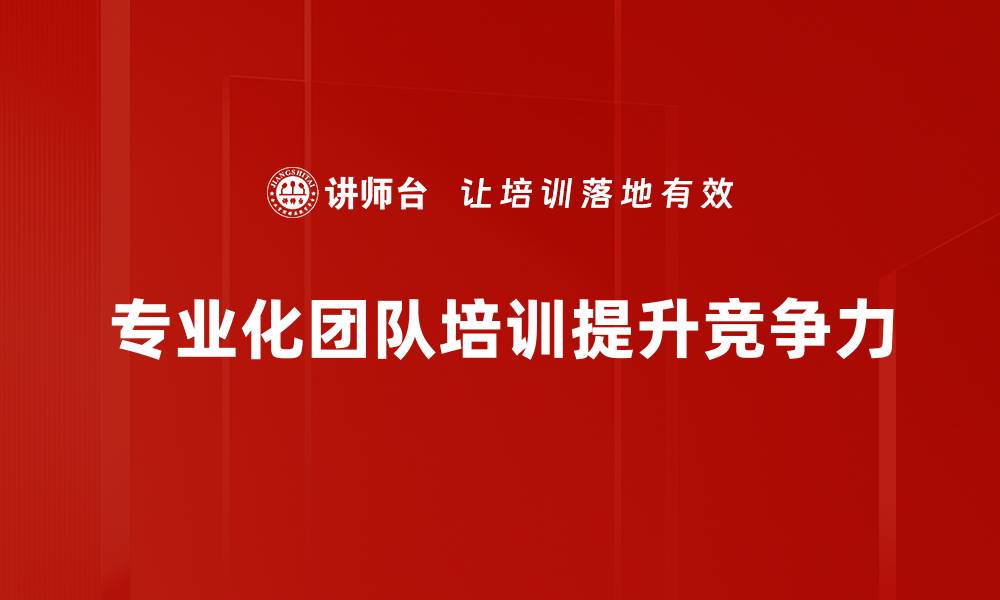 专业化团队培训提升竞争力