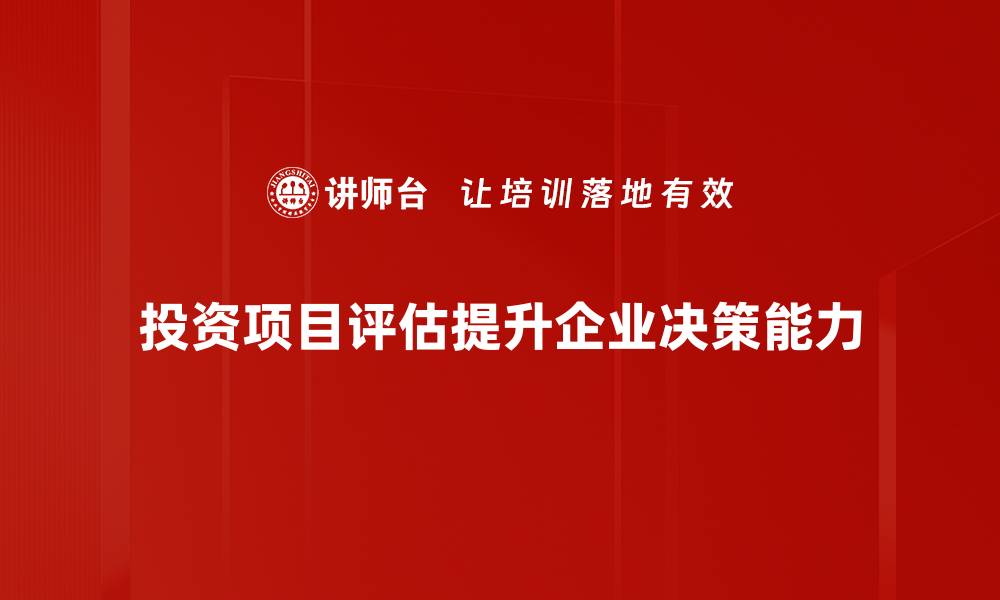 文章投资项目评估指南：如何精准把握投资机会的缩略图
